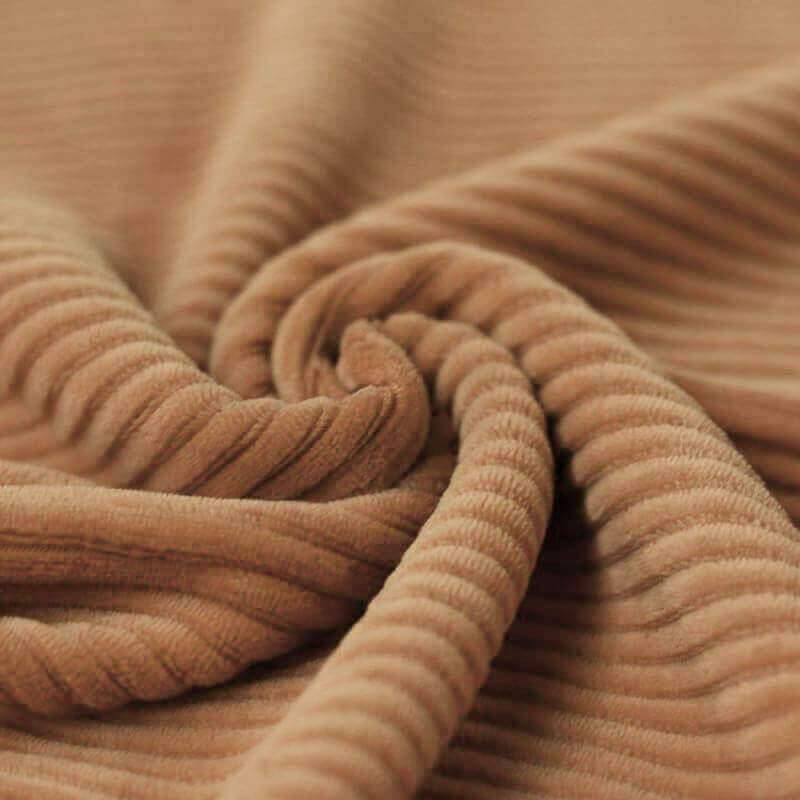 Wide Stretch Corduroy Jersey Fabric - Solid Camel-Corduroy-Jelly Fabrics