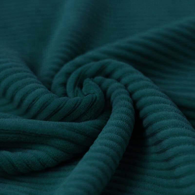 Wide Stretch Corduroy Jersey Fabric - Solid Dark Green-Corduroy-Jelly Fabrics