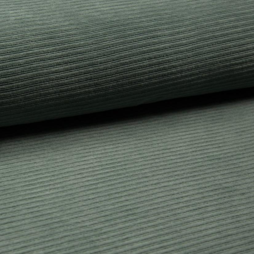 Wide Stretch Corduroy Jersey - Dusty Green-Corduroy-Jelly Fabrics