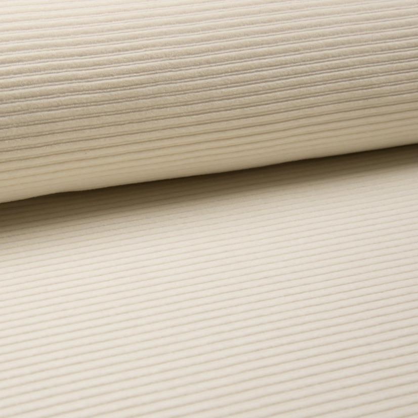 Wide Stretch Corduroy Jersey - Ecru-Corduroy-Jelly Fabrics