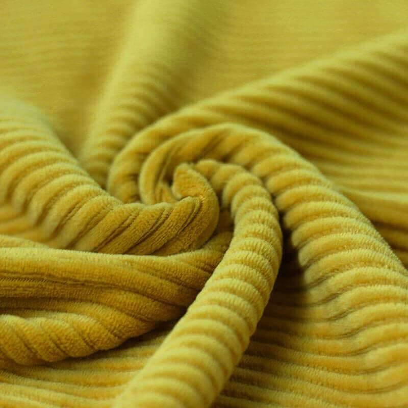 Wide Stretch Corduroy Jersey Fabric - Solid Yellow-Jelly Fabrics
