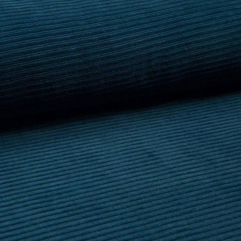 Wide Stretch Corduroy Jersey Fabric - Solid Petrol-Corduroy-Jelly Fabrics