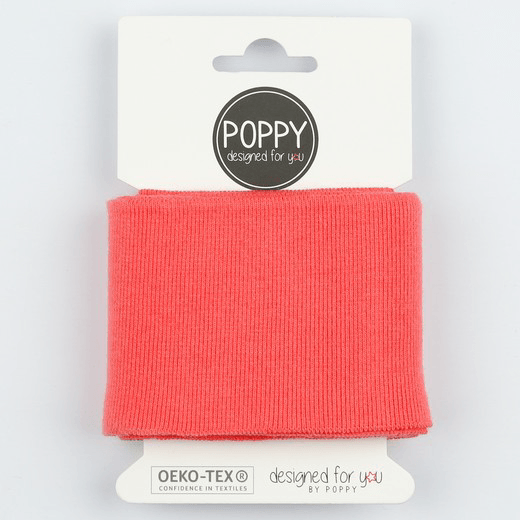 Ready Made Cuff - Solid Coral-Cuff Ribbing-Jelly Fabrics