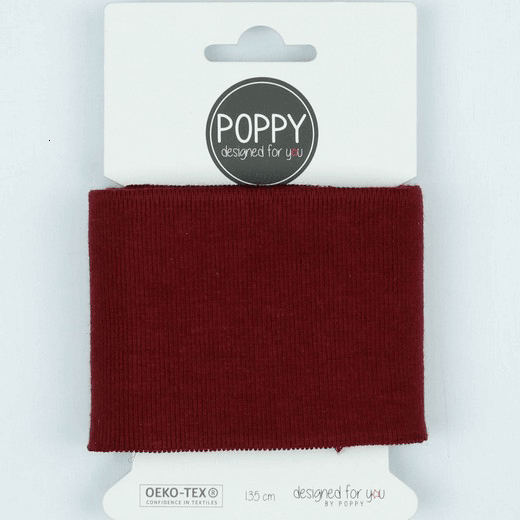 Ready Made Cuff - Solid Dark Red-Cuff Ribbing-Jelly Fabrics