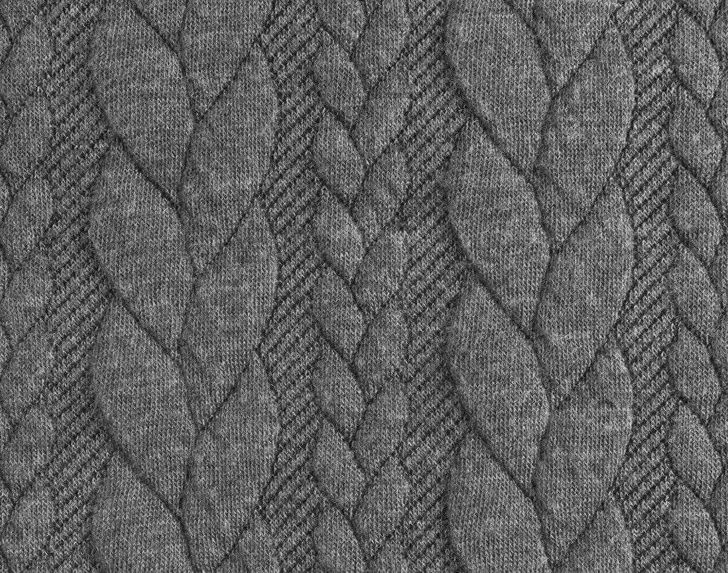 Cable Knit Jersey - Solid in Anthracite-Jacquard-Jelly Fabrics