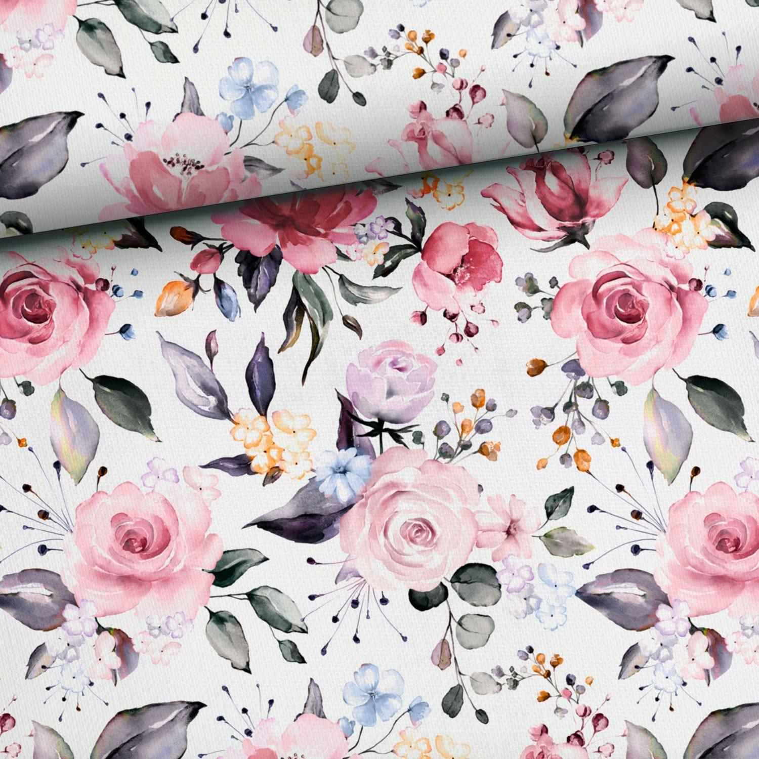 French Terry Loop Back - Delicate Roses-French Terry-Jelly Fabrics