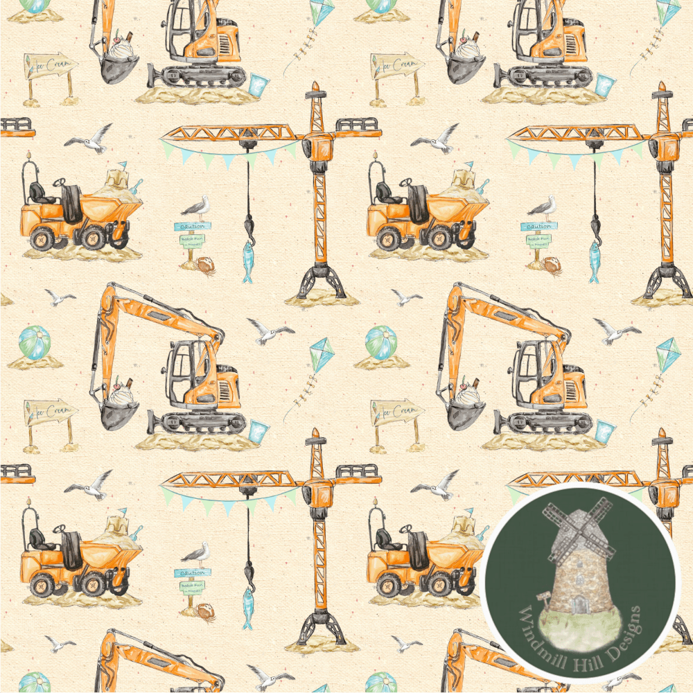 Cotton Jersey - Digging the Beach (EXCLUSIVE)-Jersey Fabric-Jelly Fabrics
