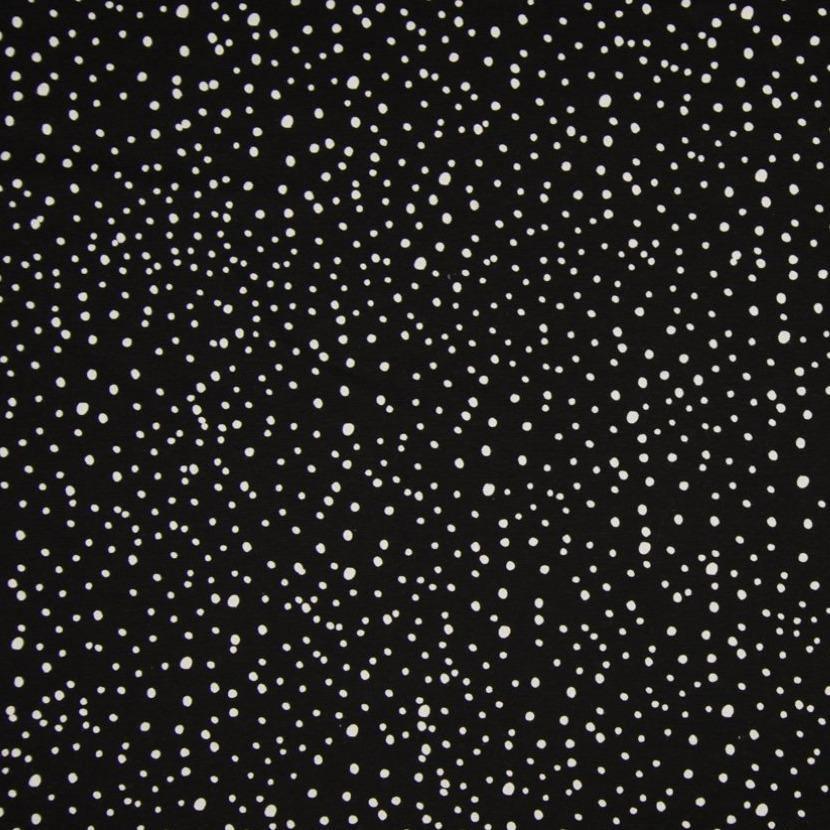 Cotton Jersey - Dots in Black-Jersey Fabric-Jelly Fabrics