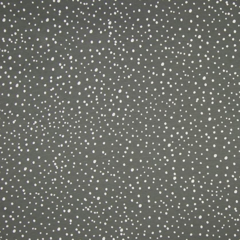 Cotton Jersey - Dots in Dark Grey-Jersey Fabric-Jelly Fabrics