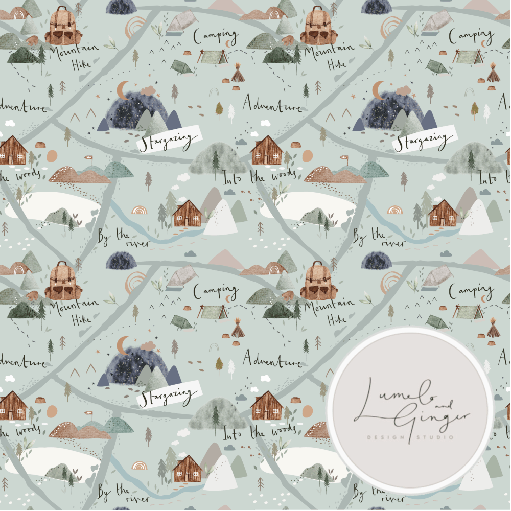 Cotton Jersey - EXPLORE in Chalk-Jersey Fabric-Jelly Fabrics