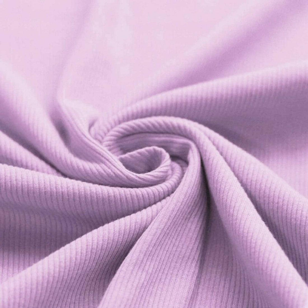 Fine Ribbed Jersey - Pastel Lilac-Jersey Fabric-Jelly Fabrics