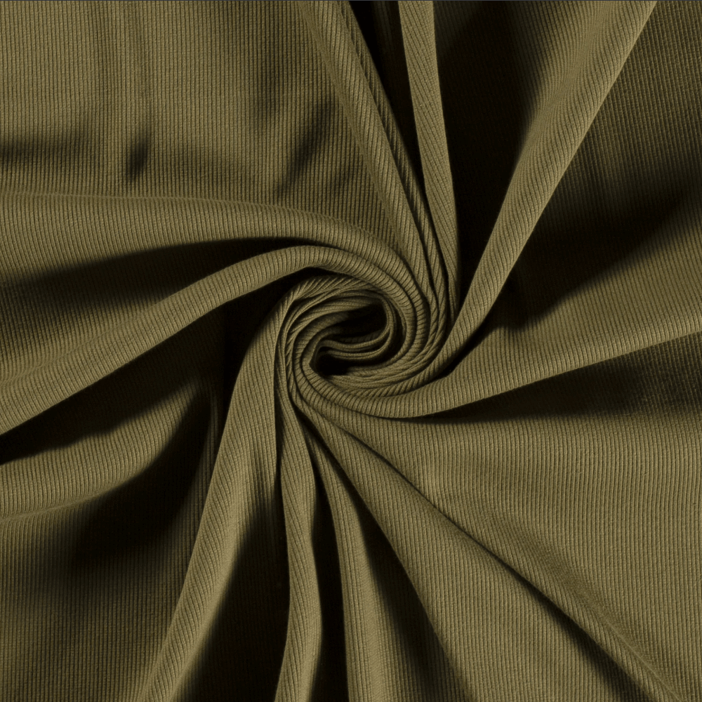 Fine Ribbed Jersey - Khaki-Jersey Fabric-Jelly Fabrics