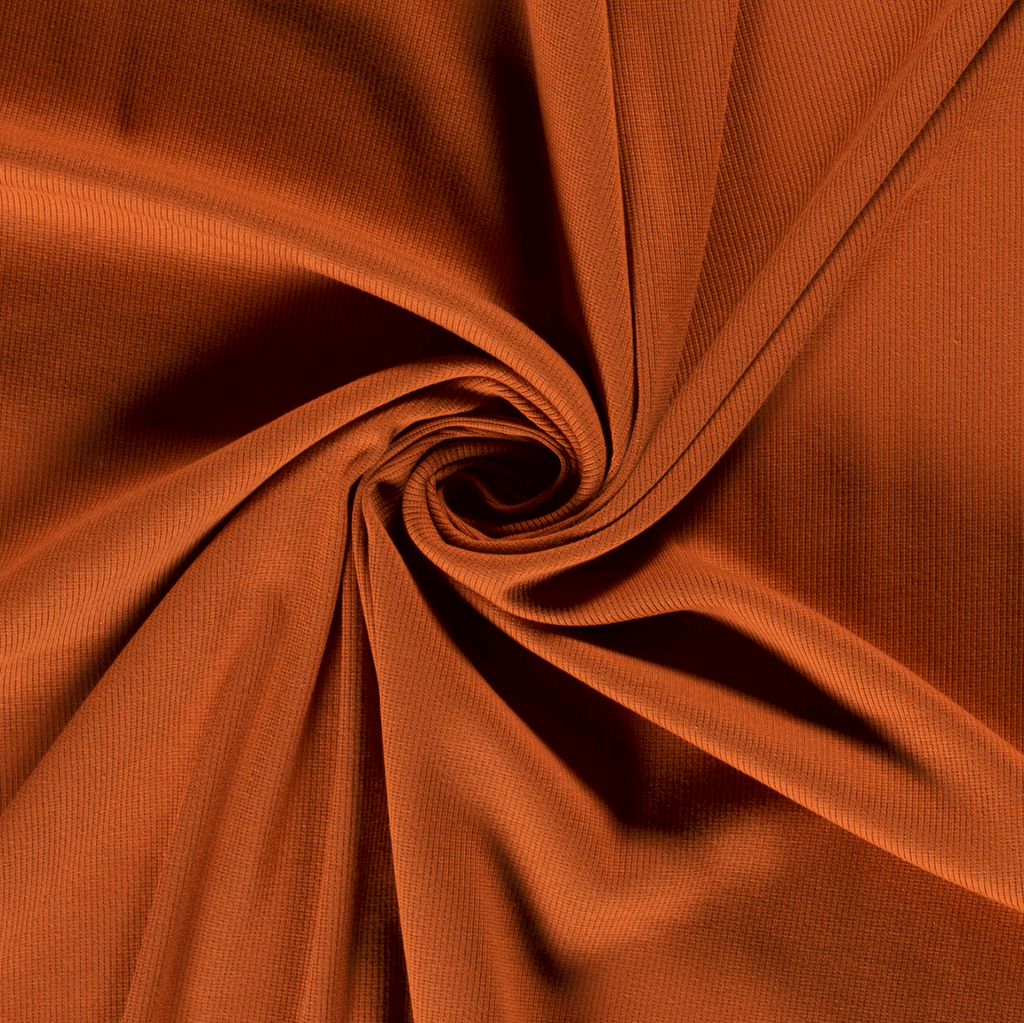 Fine Ribbed Jersey - Rust-Jersey Fabric-Jelly Fabrics
