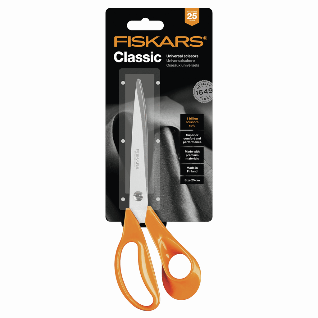 Dressmaking Scissors from Fiskars, 25 cm - Orange (RH)-Accessories-Jelly Fabrics