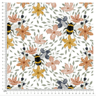 Cotton Jersey - Flori Bees White (EXCLUSIVE)-Jersey Fabric-Jelly Fabrics