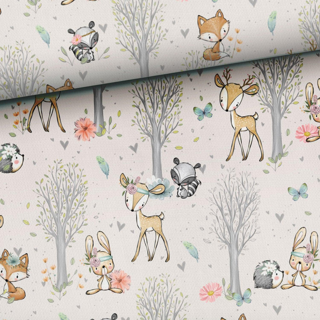 French Terry Fabric - Forest Adventures in Beige-French Terry-Jelly Fabrics