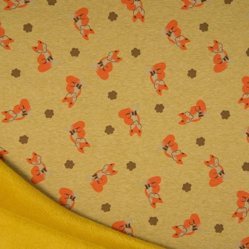 Alpine Fleece - Foxes in Ochre-Alpine Fleece-Jelly Fabrics