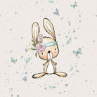 French Terry Panel - Forest Adventures Rabbit in Beige-French Terry Panel-Jelly Fabrics