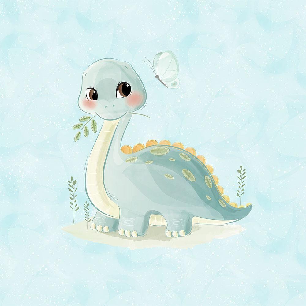 French Terry Knit Panel - Cute Little Dinosaur-French Terry Panel-Jelly Fabrics
