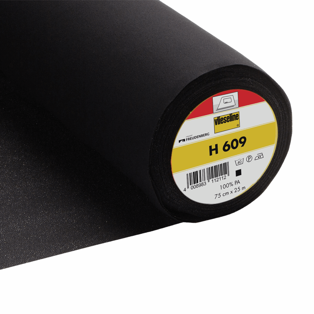 Vlieseline Iron-On Fusible Interfacing - Lightweight Bi-Stretch H609 (Black)-Interfacing-Jelly Fabrics