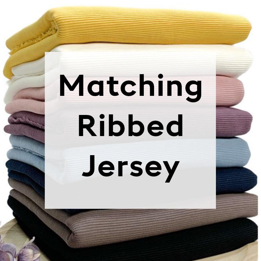 Matching Solid Ribbed Jersey - 1/2 Metre-Jersey Fabric-Jelly Fabrics