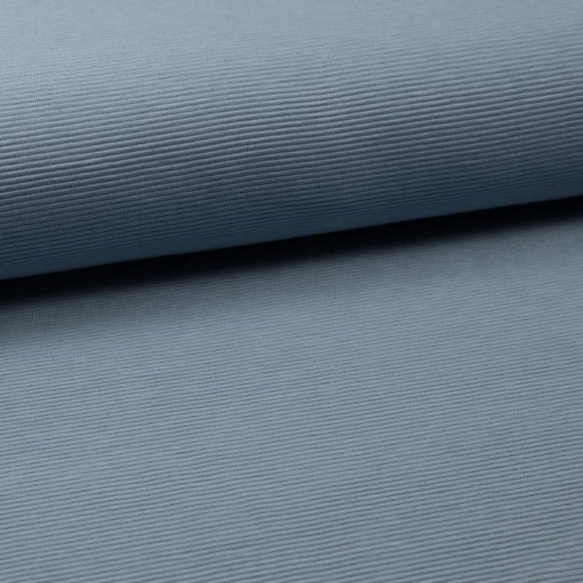 Ribbed Jersey - Dusty Blue-Jersey Fabric-Jelly Fabrics