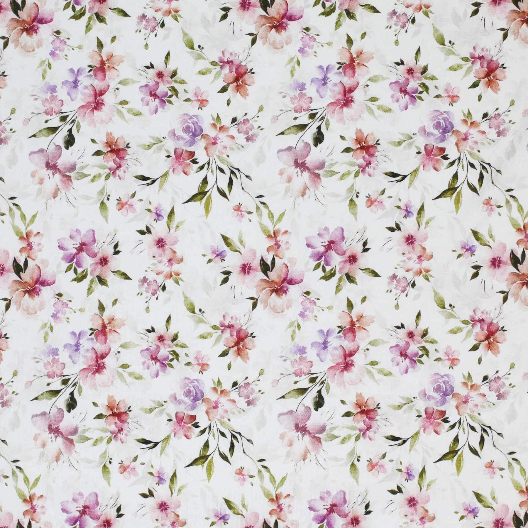 Cotton Jersey - Peony Flowers-Jersey Fabric-Jelly Fabrics