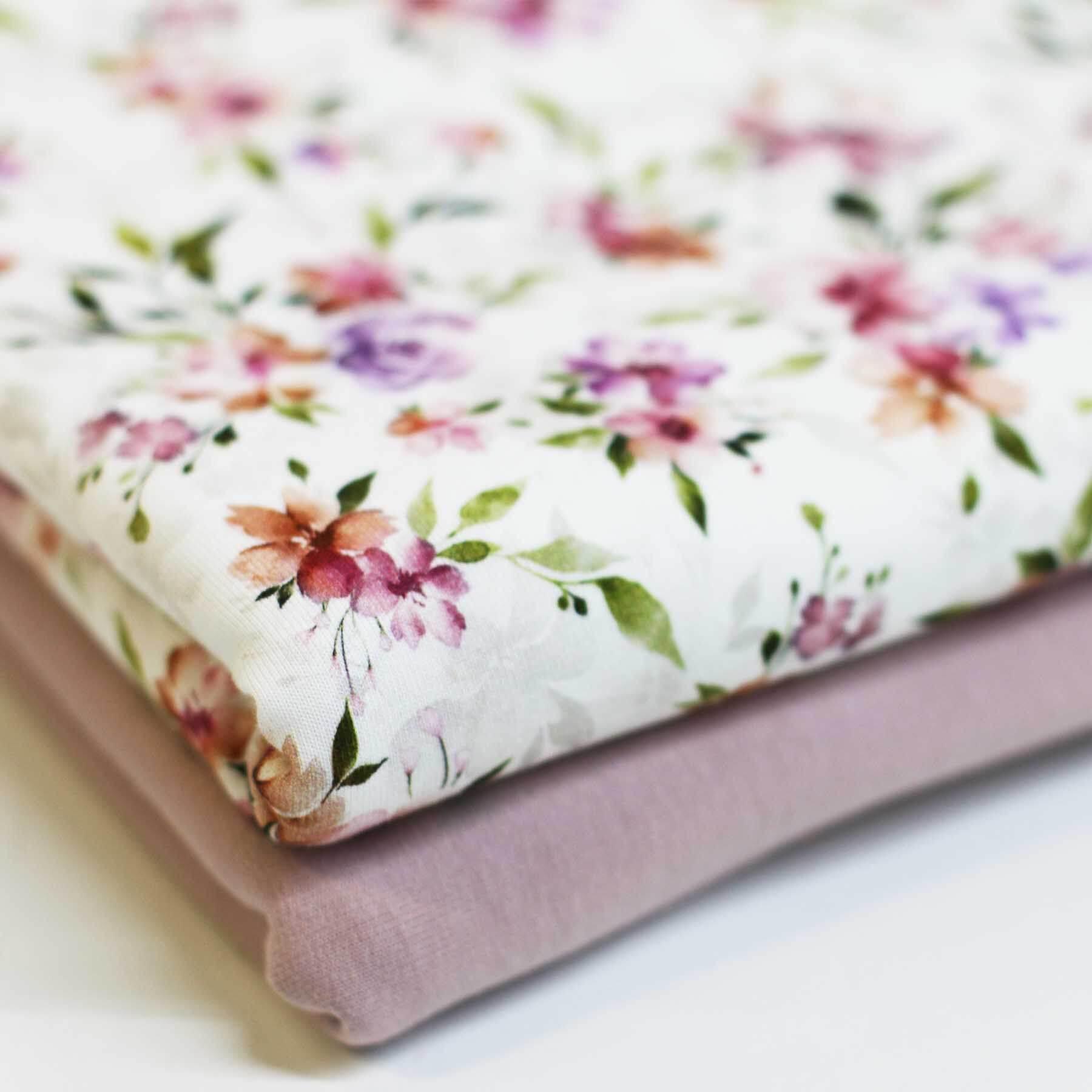 Cotton Jersey - Peony Flowers-Jersey Fabric-Jelly Fabrics