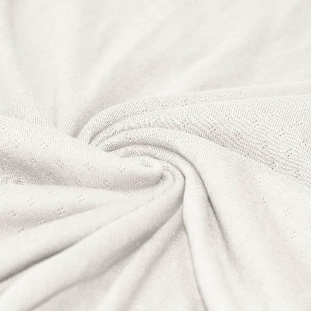 Pointelle Cotton Jersey - Ecru-Jersey Fabric-Jelly Fabrics