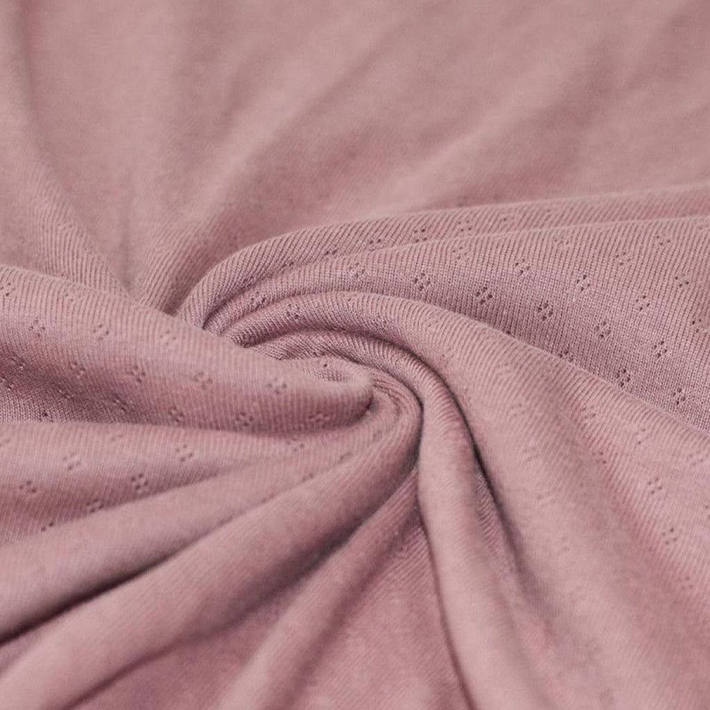 Pointelle Cotton Jersey - Old Pink-Jersey Fabric-Jelly Fabrics