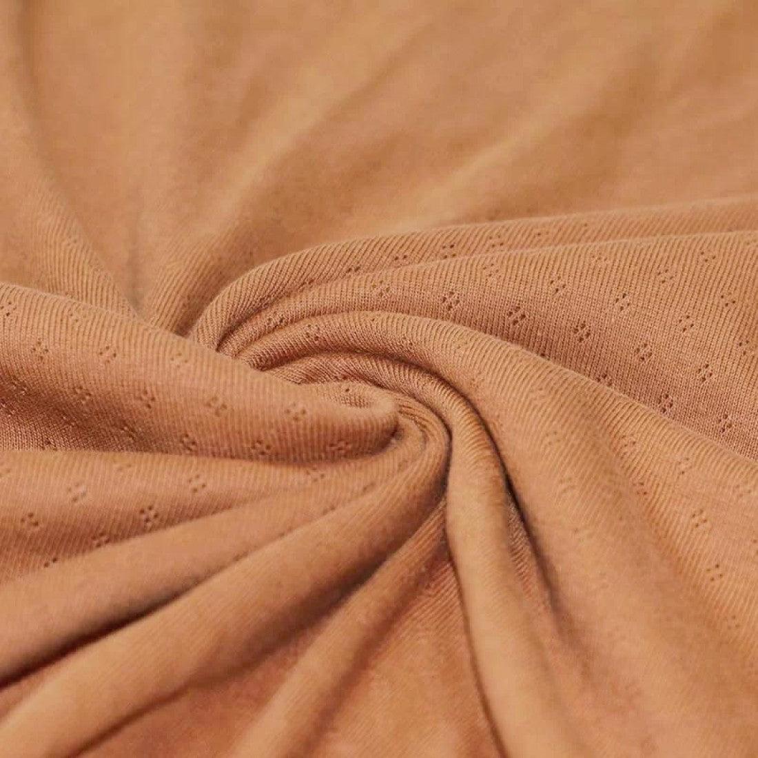 Pointelle Cotton Jersey - Peach-Jersey Fabric-Jelly Fabrics
