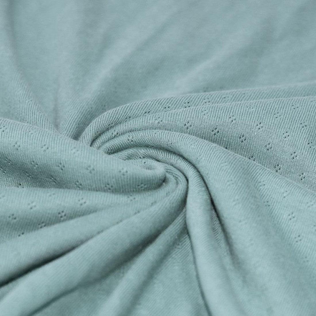 Pointelle Cotton Jersey - Sea Green-Jersey Fabric-Jelly Fabrics