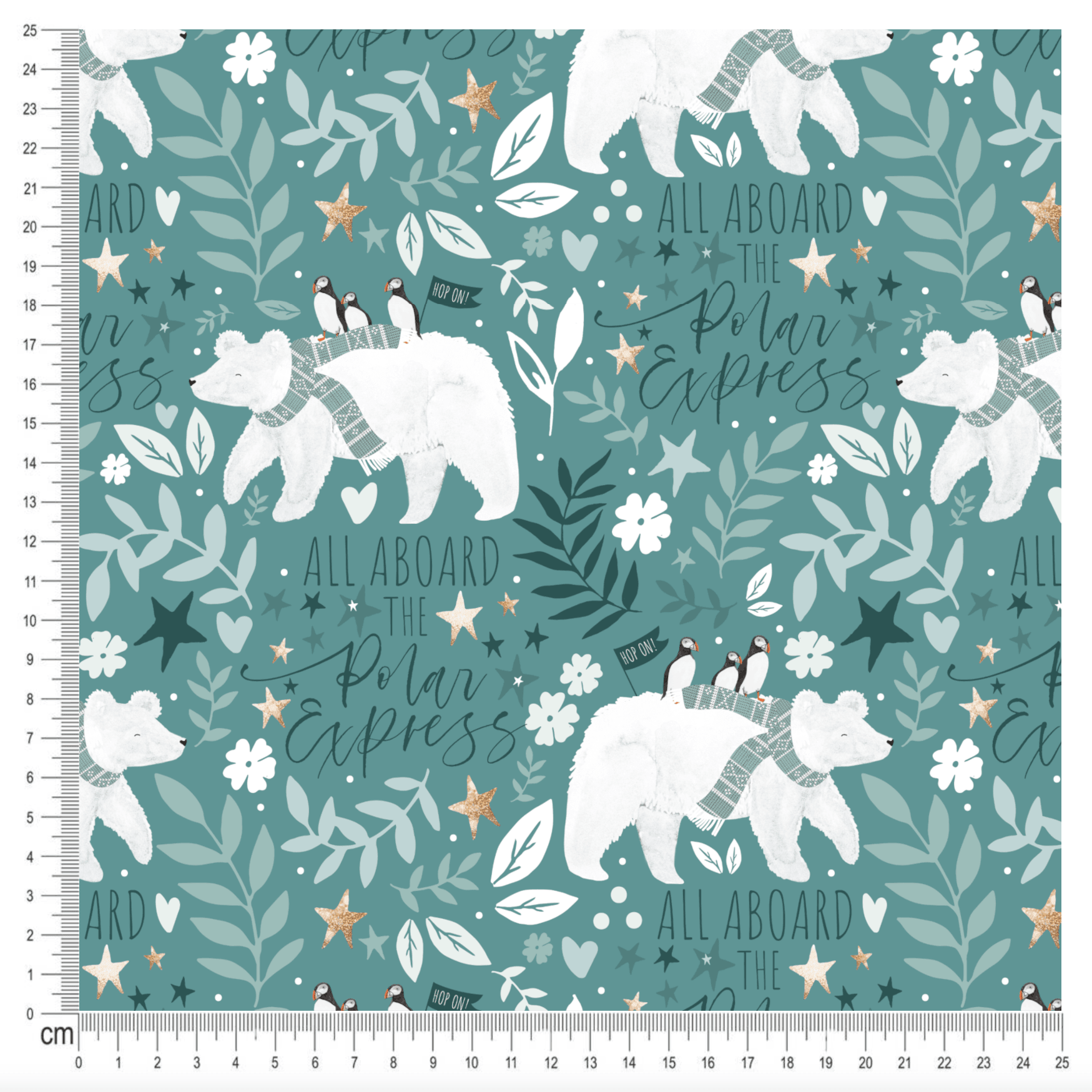 PRE-ORDER!!! - Polar Express in Teal (EXCLUSIVE) (due July)-Jersey Fabric-Jelly Fabrics