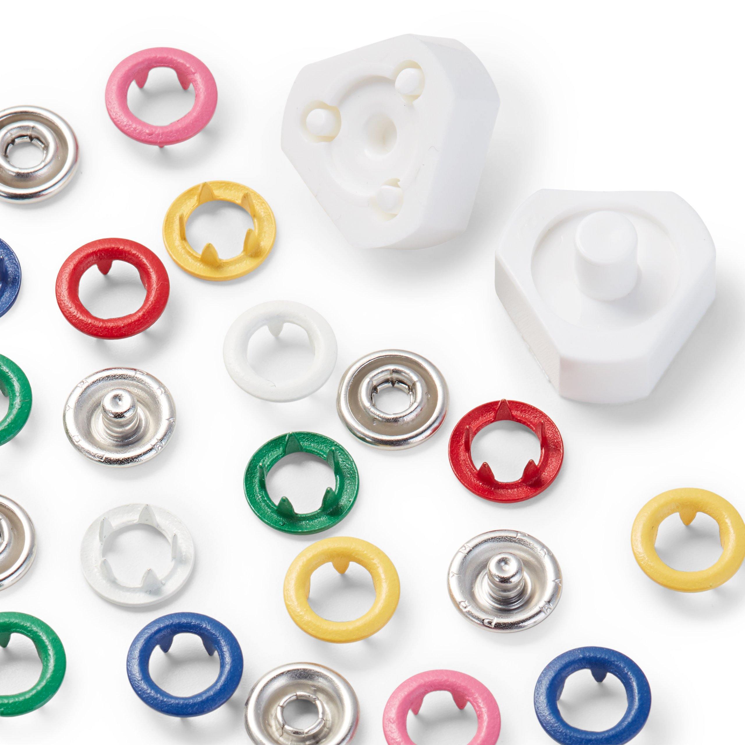 Snap buttons - Prym 8mm Non-sew metal snap fasteners set of 6 colours-Accessories-Jelly Fabrics