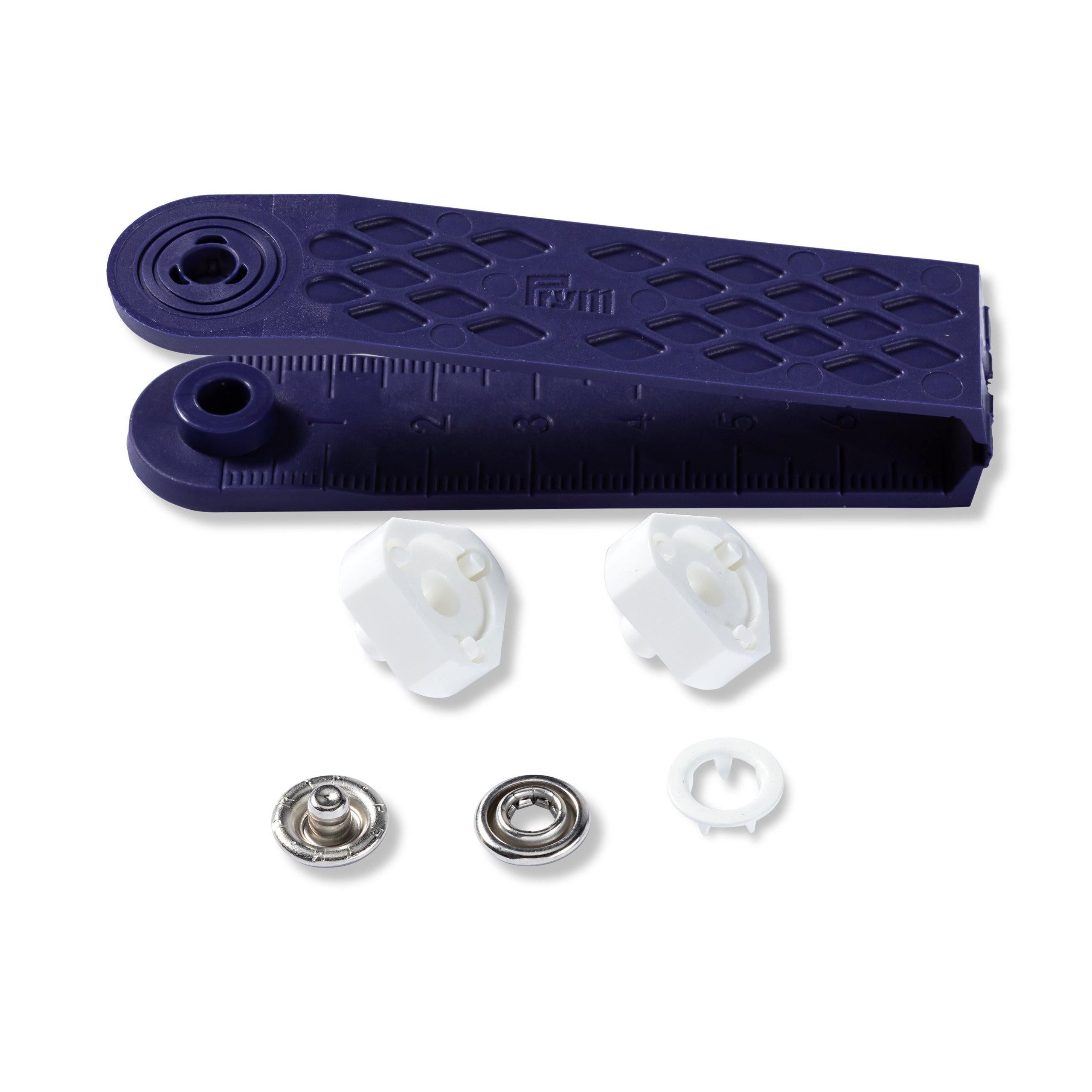 Non-sew 10mm Press Fasteners for Jersey (White) and Processing Tool Set-Accessories-Jelly Fabrics