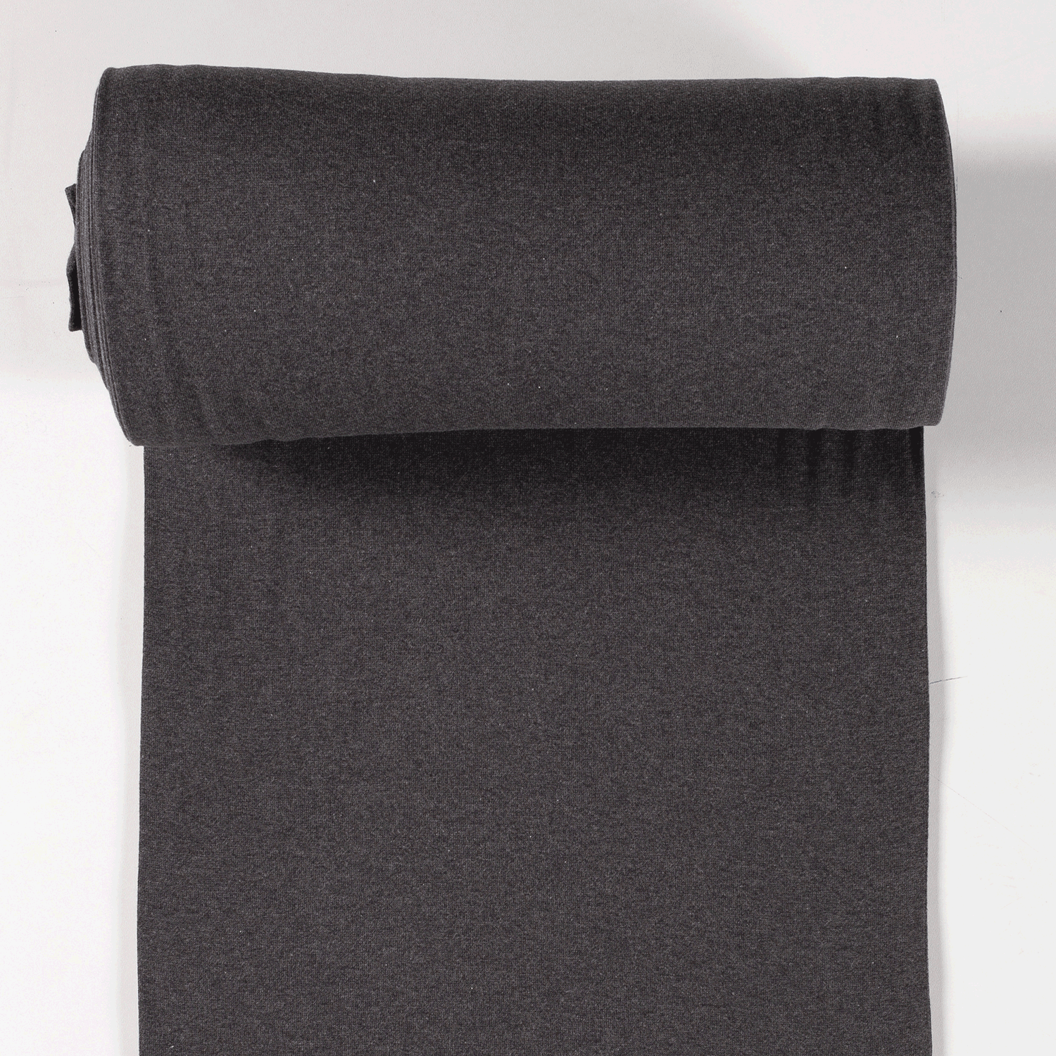 Tubular Ribbing - Anthracite Melange-Rib Knit-Jelly Fabrics