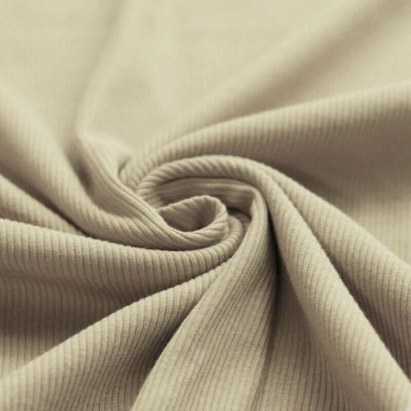 Fine Ribbed Jersey - Dark Beige-Jersey Fabric-Jelly Fabrics