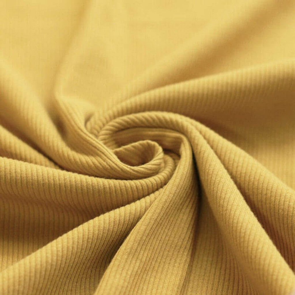 Fine Ribbed Jersey - Mustard-Jersey Fabric-Jelly Fabrics