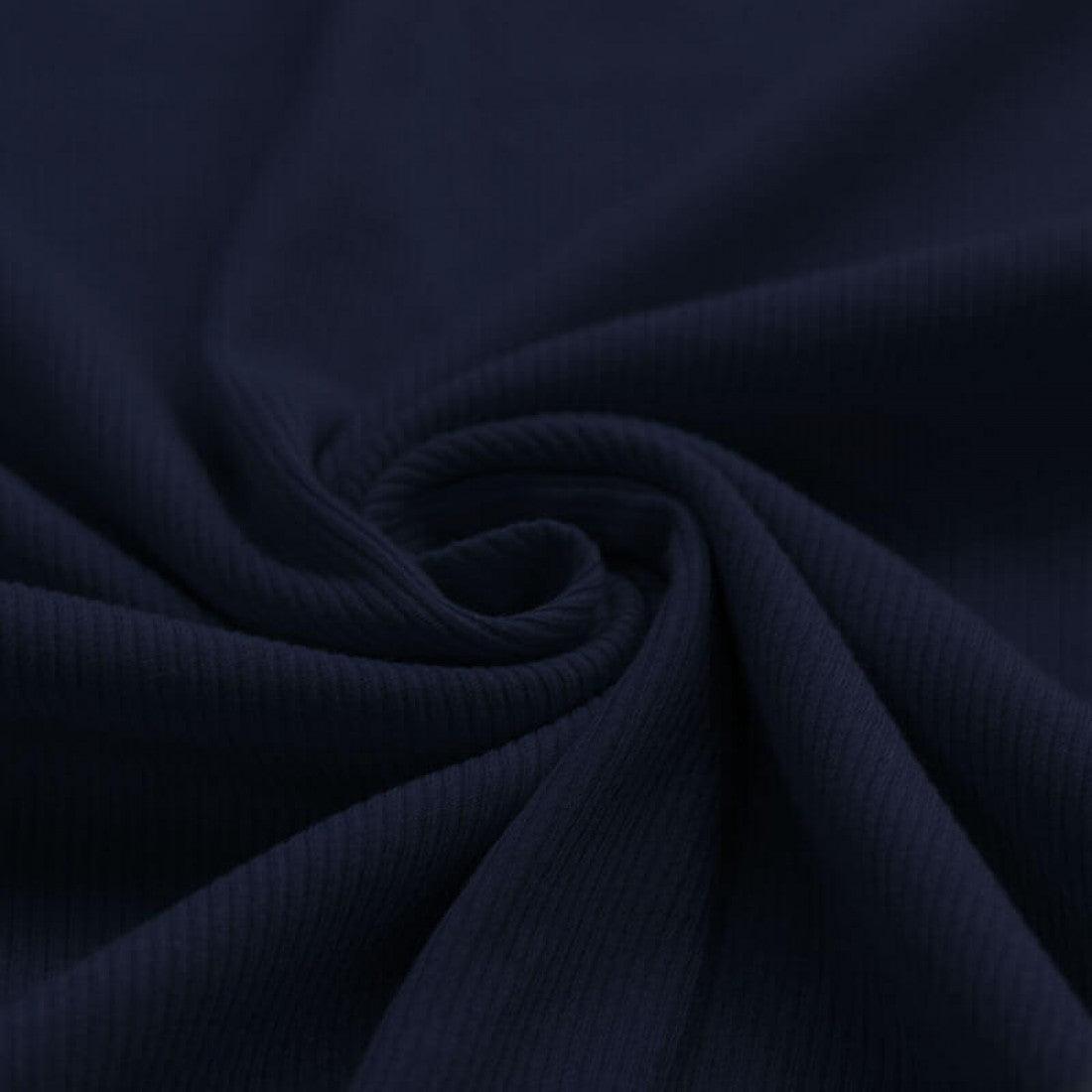 Ribbed Jersey - Navy Blue-Jersey Fabric-Jelly Fabrics