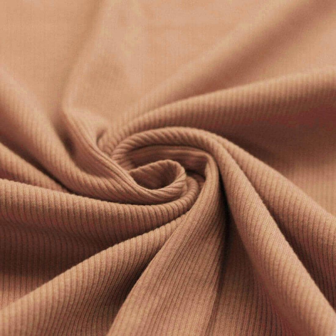 Fine Ribbed Jersey - Peach-Jersey Fabric-Jelly Fabrics