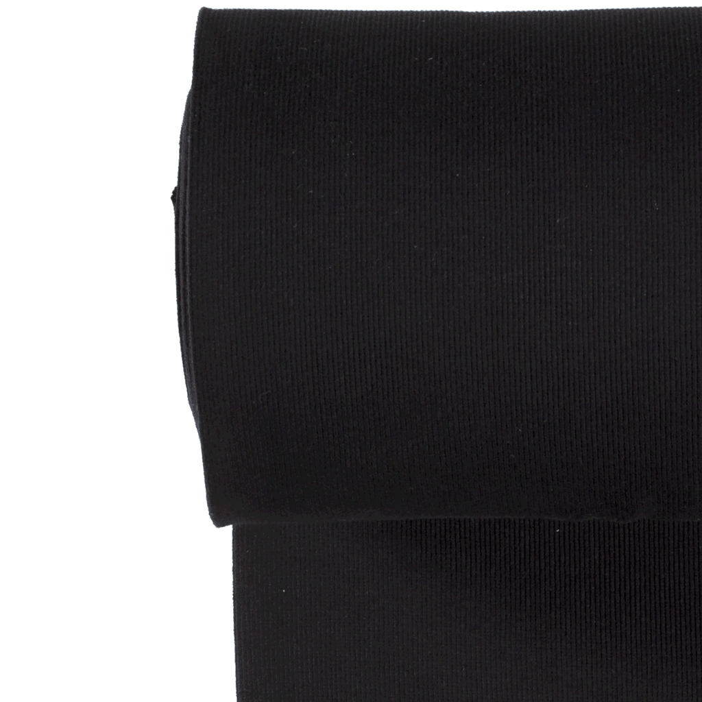 Tubular Ribbing 2x2 - Black-Rib Knit-Jelly Fabrics