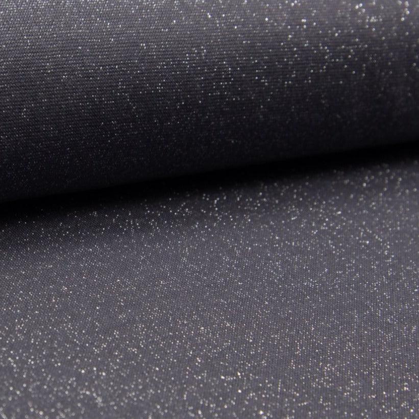 Sparkling Tubular Ribbing - Dark Grey / Silver-Rib Knit-Jelly Fabrics