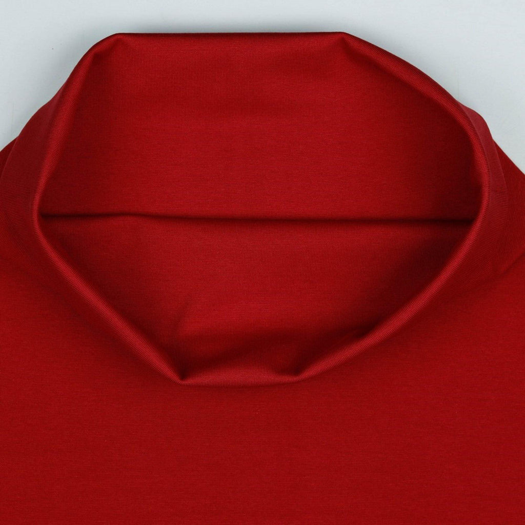 Organic Rib Fabric - Dark Red tubular ribbing-Organic Rib Knit-Jelly Fabrics