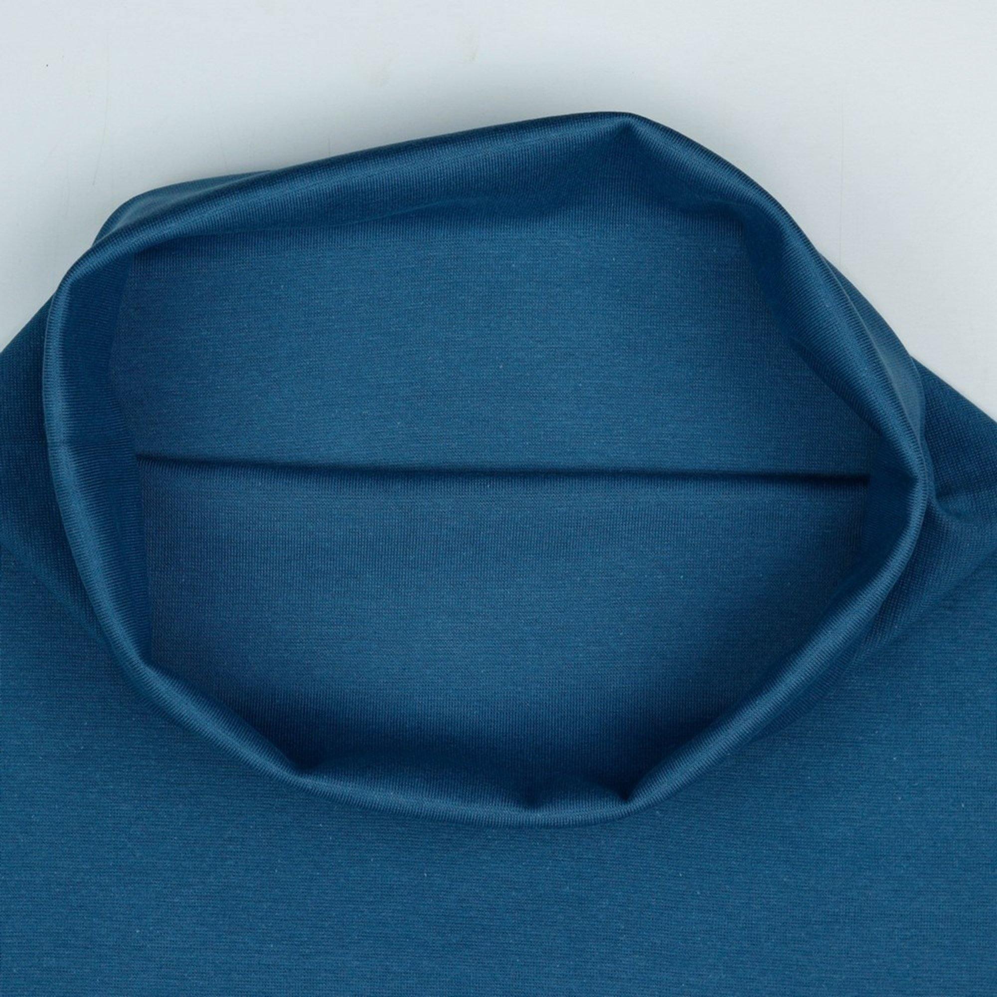 Organic Rib Knit Fabric Jeans Blue tubular ribbing Jelly