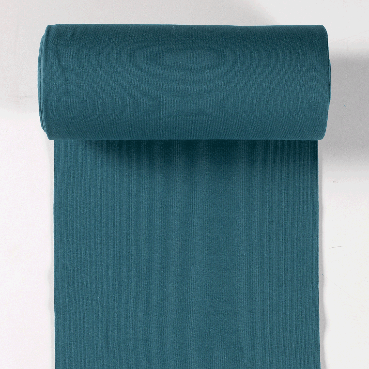 Rib Knit - Petrol Green tubular ribbing-Rib Knit-Jelly Fabrics