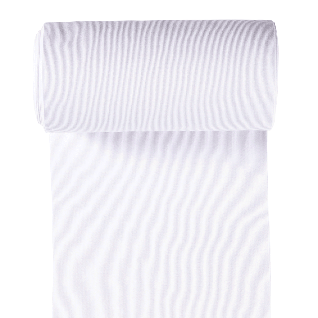 Tubular Ribbing 2x2 - White-Rib Knit-Jelly Fabrics