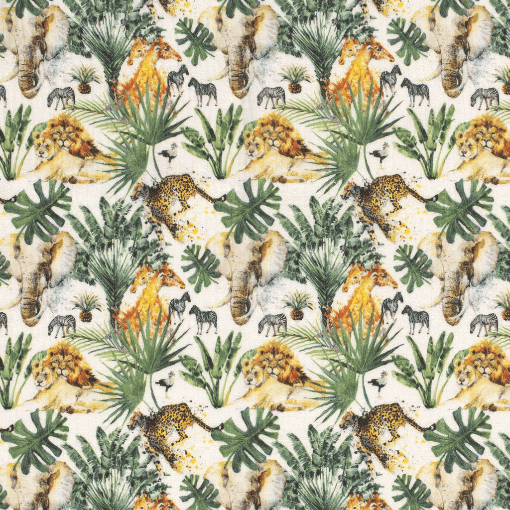 Double Gauze - Safari Animals-Muslin Fabric-Jelly Fabrics
