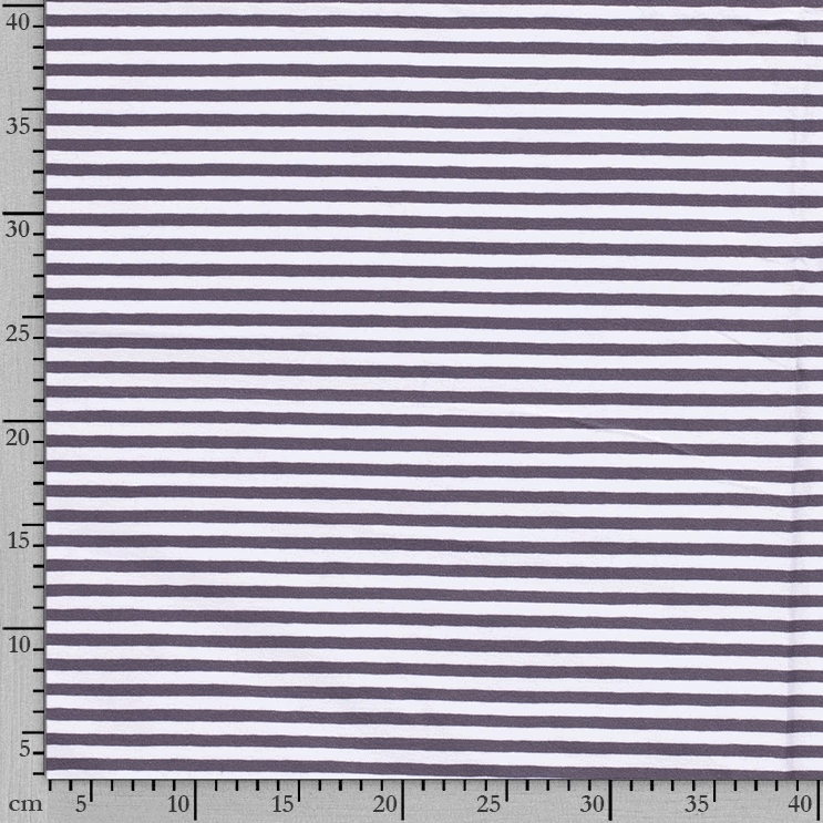 Cotton Jersey - Dark Grey and White Stripes-Jersey Fabric-Jelly Fabrics