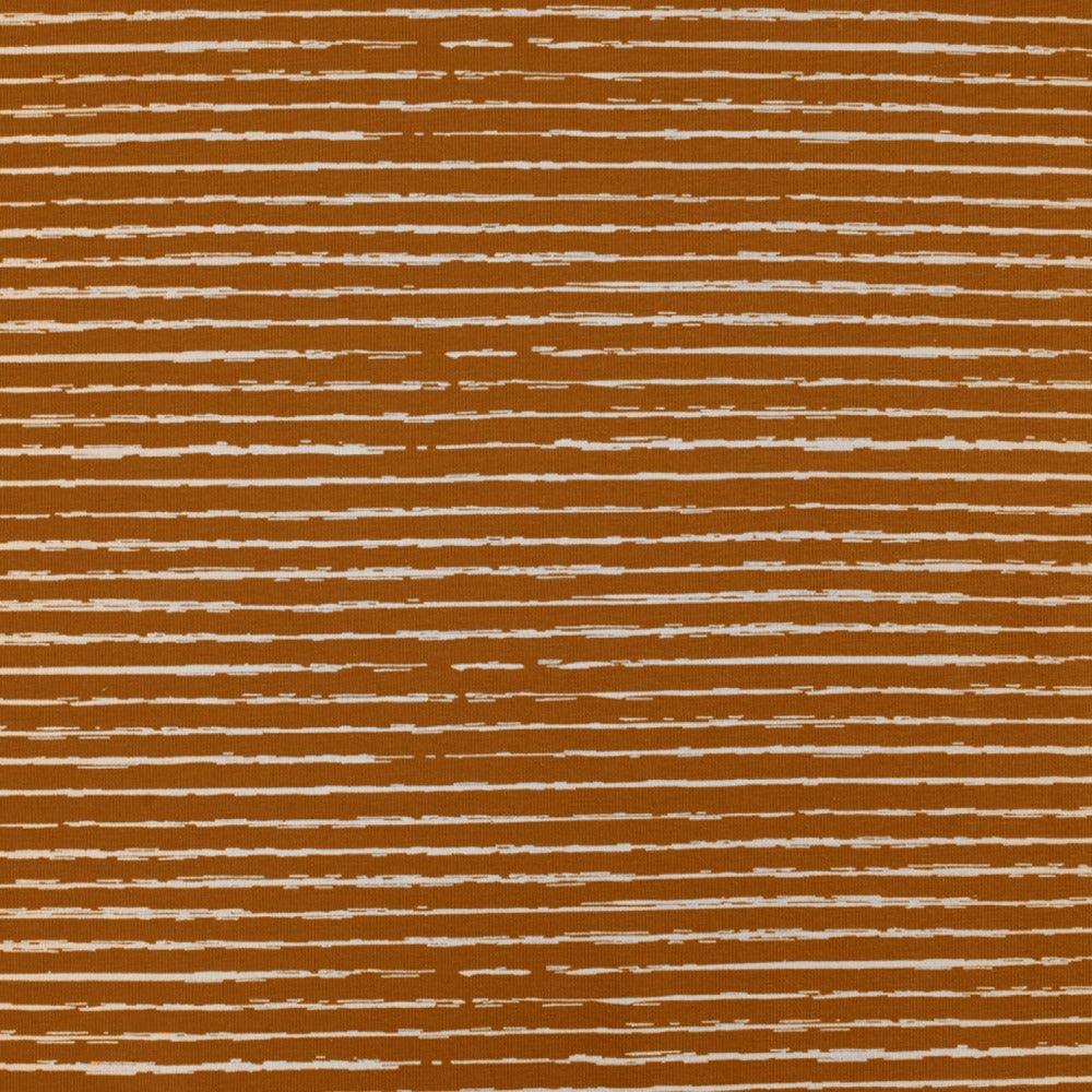 Cotton Jersey - Stripes in Caramel-Jersey Fabric-Jelly Fabrics