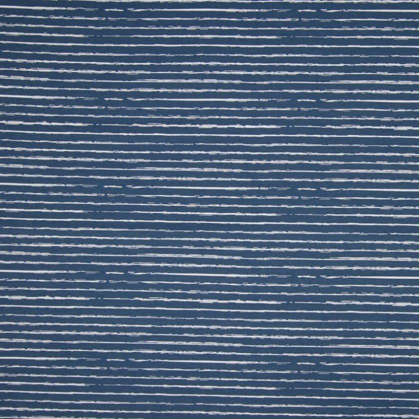 Cotton Jersey - Stripes in Jeans Blue-Jersey Fabric-Jelly Fabrics
